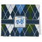 Blue Argyle Kitchen Towel - Poly Cotton w/ Name or Text