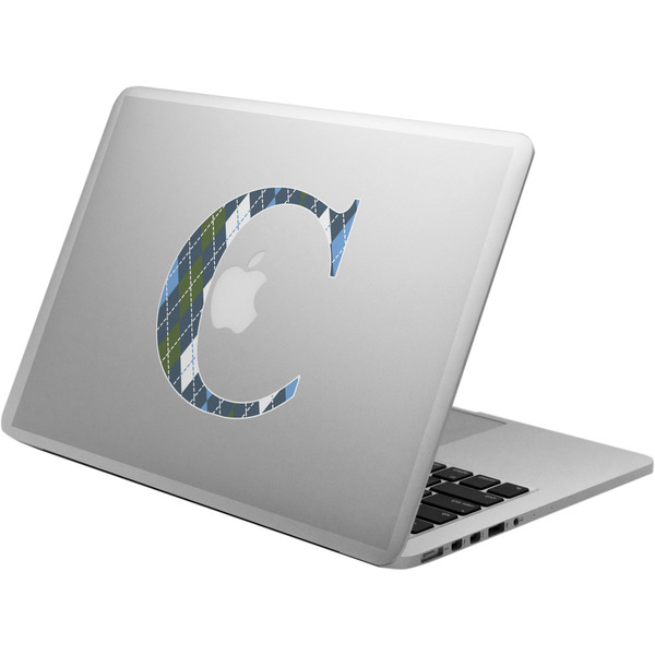 Custom Blue Argyle Laptop Decal (Personalized)