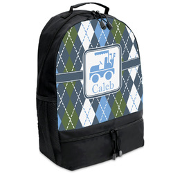 Blue Argyle Backpacks - Black (Personalized)