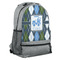 Blue Argyle Large Backpack - Gray - Angled View