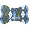 Blue Argyle Bone Shaped Dog Food Mat (Personalized)