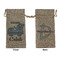 Blue Argyle Large Burlap Gift Bag - Front & Back (Personalized)