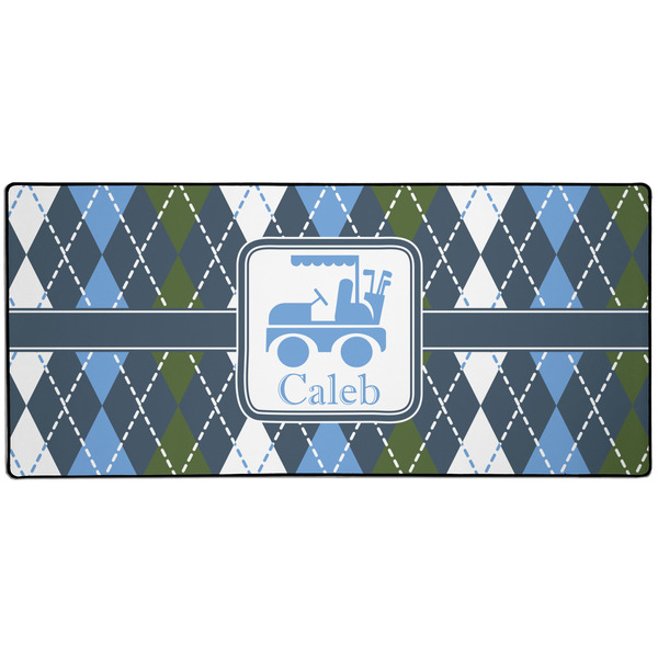 Custom Blue Argyle 3XL Gaming Mouse Pad - 35" x 16" (Personalized)