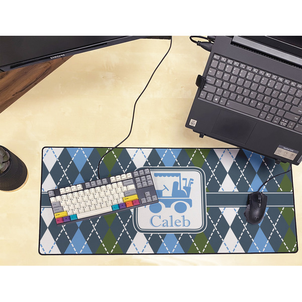 Blue Argyle Large Gaming Mats - LIFESTYLE