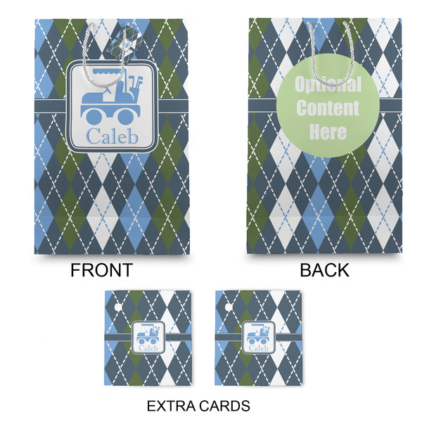 Blue Argyle Large Gift Bag - Approval