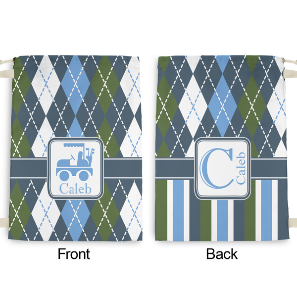 Blue Argyle Large Laundry Bag - Front & Back View