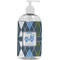 Blue Argyle Plastic Soap / Lotion Dispenser (16 oz - Large - White) (Personalized)