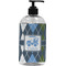 Blue Argyle Plastic Soap / Lotion Dispenser (16 oz - Large - Black) (Personalized)