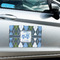 Blue Argyle Large Rectangle Car Magnets- In Context