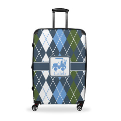 Blue Argyle Suitcase - 28" Large - Checked w/ Name or Text