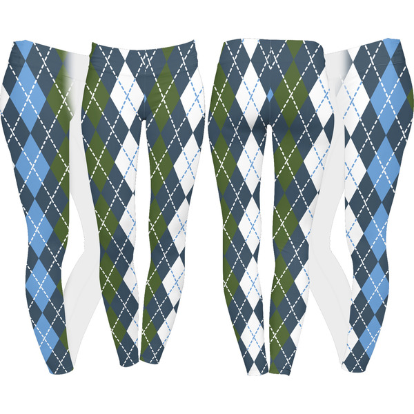 Blue Argyle Leggings Turn Around - Apvl