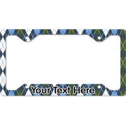 Blue Argyle License Plate Frame - Style C (Personalized)