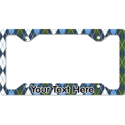 Blue Argyle License Plate Frame - Style C (Personalized)