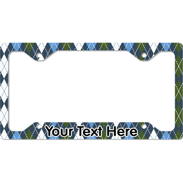 Blue Argyle License Plate Frame - Style C