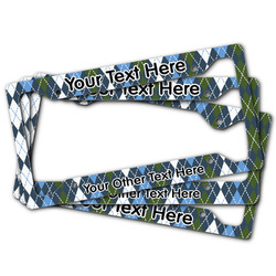 Blue Argyle License Plate Frame (Personalized)