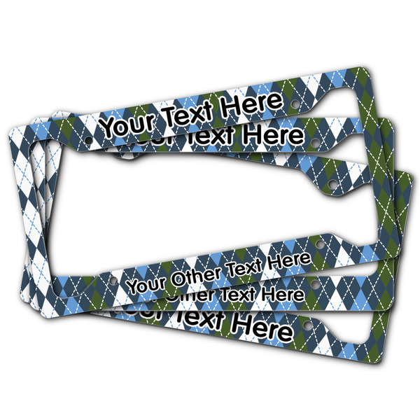 Blue Argyle License Plate Frames - (PARENT MAIN)