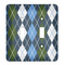 Blue Argyle Light Switch Cover (2 Toggle Plate)