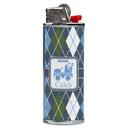 Blue Argyle Case for BIC Lighters (Personalized)