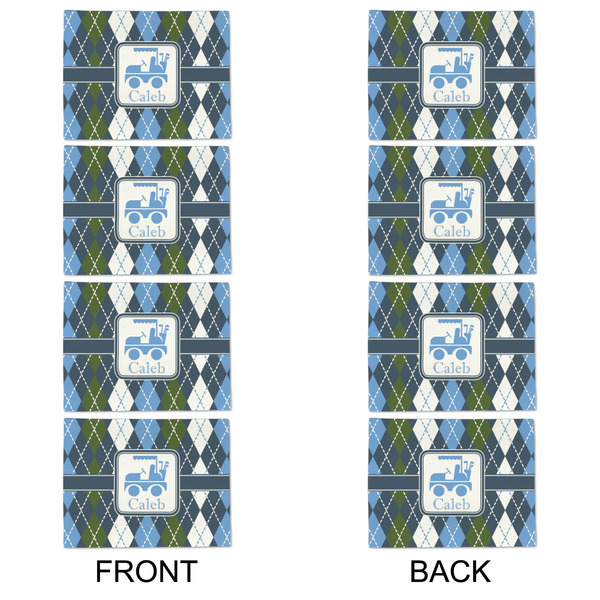 Blue Argyle Linen Placemat - APPROVAL Set of 4 (double sided)