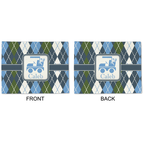 Blue Argyle Linen Placemat - APPROVAL (double sided)