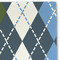 Blue Argyle Linen Placemat - DETAIL
