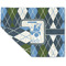 Blue Argyle Linen Placemat - Folded Corner (double side)