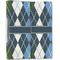 Blue Argyle Linen Placemat - Folded Half (double sided)