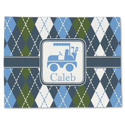 Blue Argyle Single-Sided Linen Placemat - Single w/ Name or Text