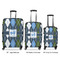 Blue Argyle Luggage Bags all sizes - With Handle