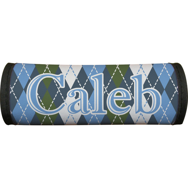 Blue Argyle Luggage Handle Wrap