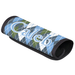 Blue Argyle Luggage Handle Cover (Personalized)