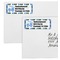 Blue Argyle Mailing Labels - Double Stack Close Up