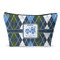 Blue Argyle Makeup Bag - Small - 8.5"x4.5" (Personalized)