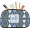 Blue Argyle Makeup / Cosmetic Bag - Medium (Personalized)