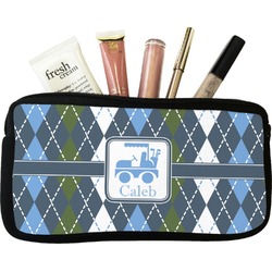 Blue Argyle Makeup / Cosmetic Bag (Personalized)
