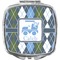 Blue Argyle Compact Makeup Mirror (Personalized)