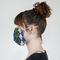 Blue Argyle Mask - Side View on Girl