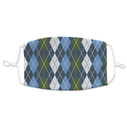 Blue Argyle Adult Cloth Face Mask - XLarge
