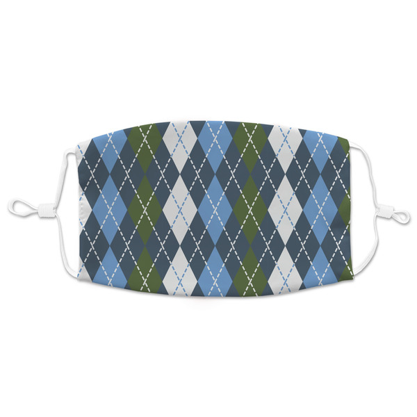 Custom Blue Argyle Adult Cloth Face Mask - XLarge