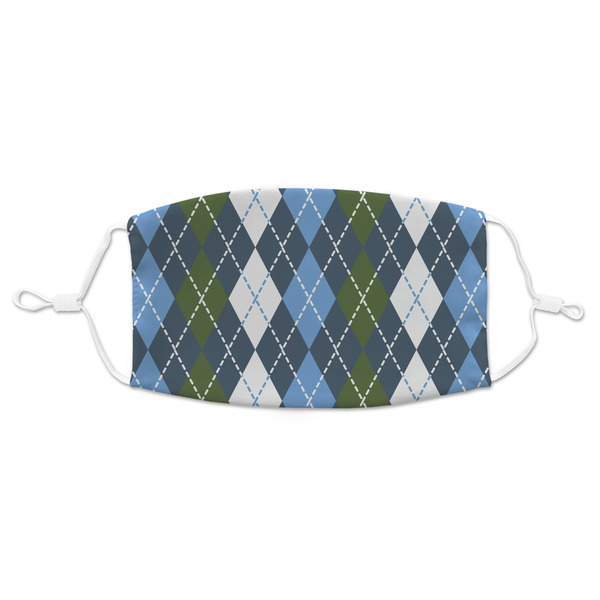 Custom Blue Argyle Adult Cloth Face Mask