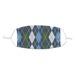 Blue Argyle Kid's Cloth Face Mask - Standard
