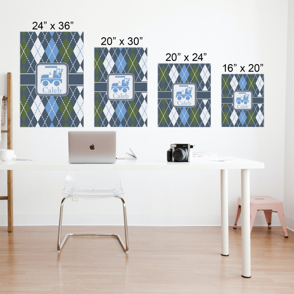 Blue Argyle Matte Poster - Sizes