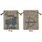 Blue Argyle Medium Burlap Gift Bag - Front & Back (Personalized)