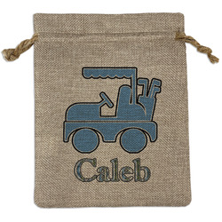 Blue Argyle Burlap Gift Bag (Personalized)