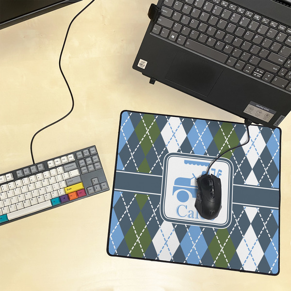 Blue Argyle Medium Gaming Mats - LIFESTYLE
