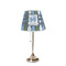 Blue Argyle Poly Film Empire Lampshade - On Stand