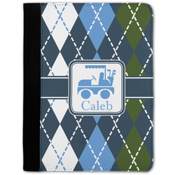 Blue Argyle Notebook Padfolio w/ Name or Text