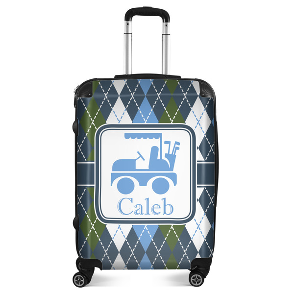 Custom Blue Argyle Suitcase - 24" Medium - Checked (Personalized)