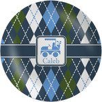 Blue Argyle Melamine Plate - 10" (Personalized)