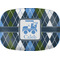 Blue Argyle Melamine Platter w/ Name or Text
